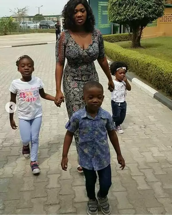 Actress Mercy Johnson Okojie Steps Out With Her Kids (Photos)